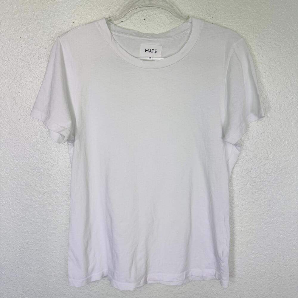 MATE The Label Shirt Womens Medium White Organic Cotton Crew Neck Basic Tee